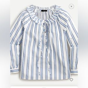 J Crew tie front ruffle top
